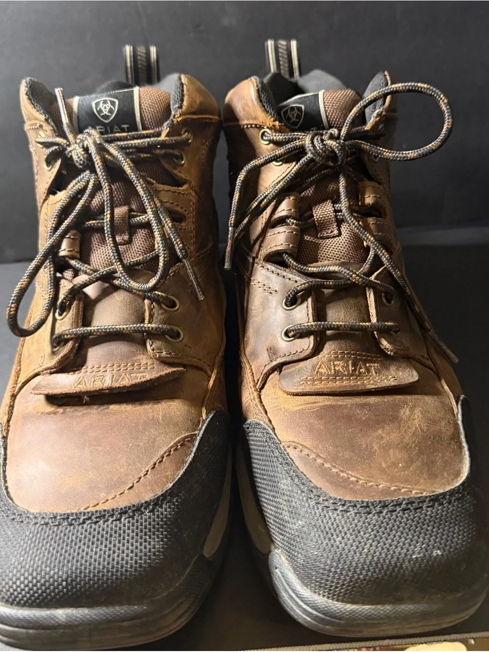 Ariat Brown and Black Steel Toe Work Boots